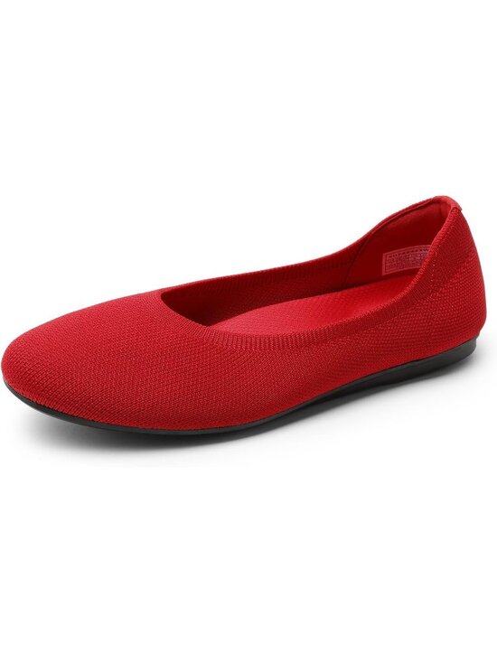 Shoes - DREAM PAIRS Women's Red Rubber Knit Foldable Round Toe Flats Comfortable Shoes